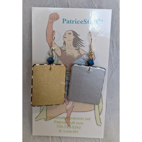 NIP Earrings Dangle Drop Handmade Upcycled Santa Christmas Jewelry Beads Claus - Picture 6 of 11